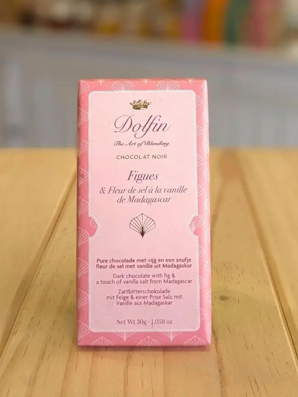 Chocolat Noir Figues Fleur de sel à la vanille Dolfin : mini tablette gourmande