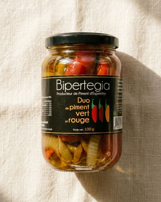 duo de piment vert et rouge Bipertegia piments basques conserve 100g