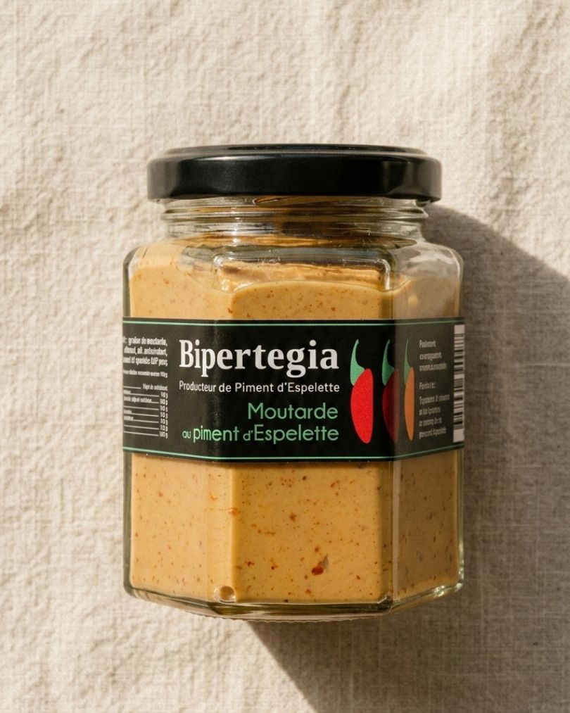 moutarde au piment d’Espelette AOP Bipertegia 170 g condiment basque