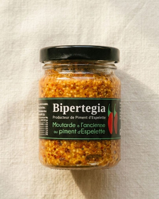 moutarde à l’ancienne piment d’Espelette AOP Bipertegia 90 g condiment basque