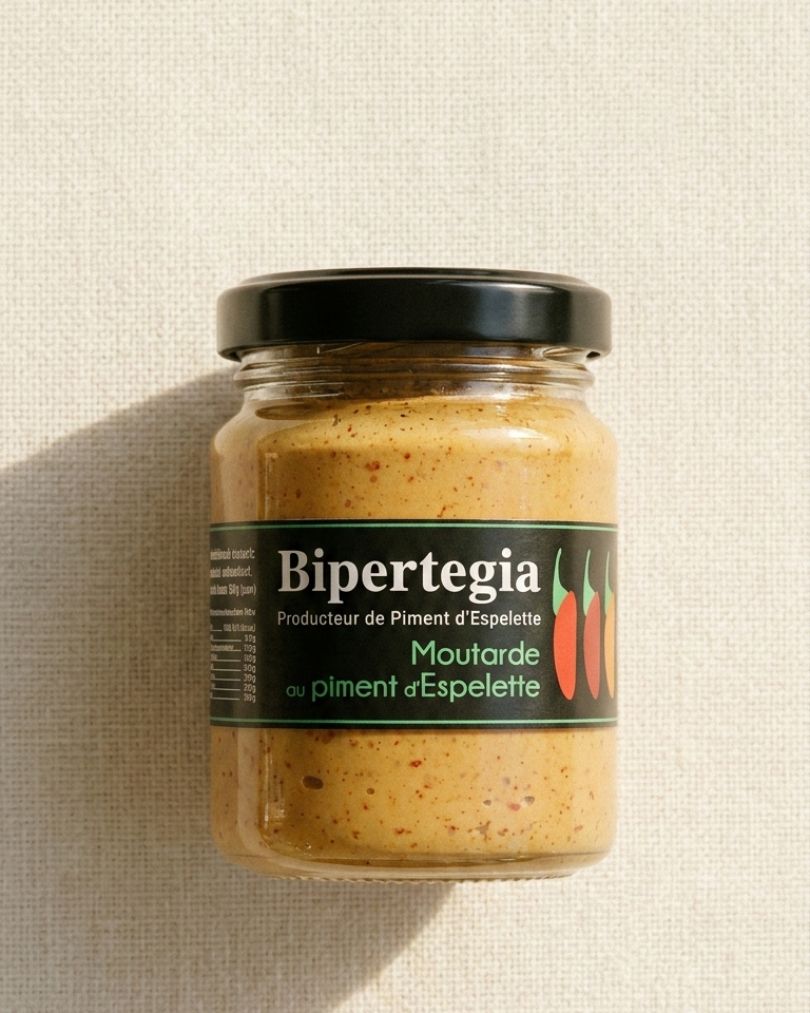 moutarde au piment d’Espelette AOP Bipertegia 90 g condiment basque