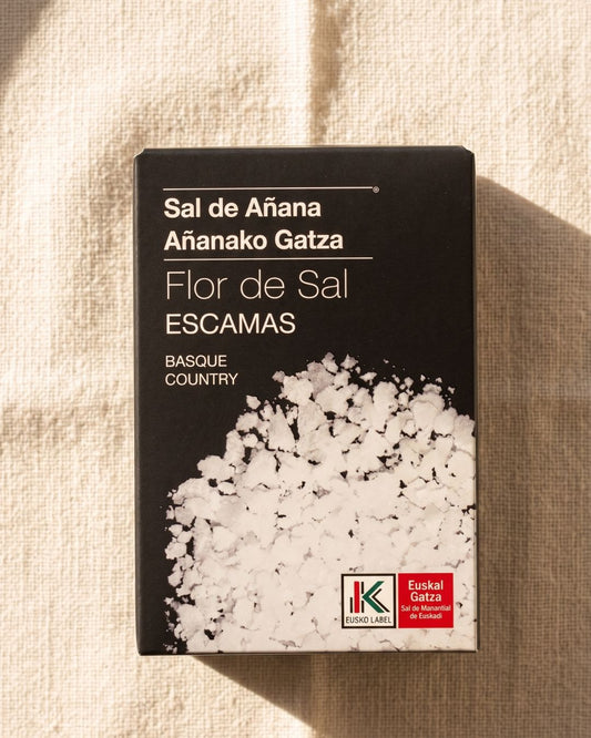 fleur-de-sel-escamas-sal-de-anana-valle-salado-pays-basque-eusko-label 125g